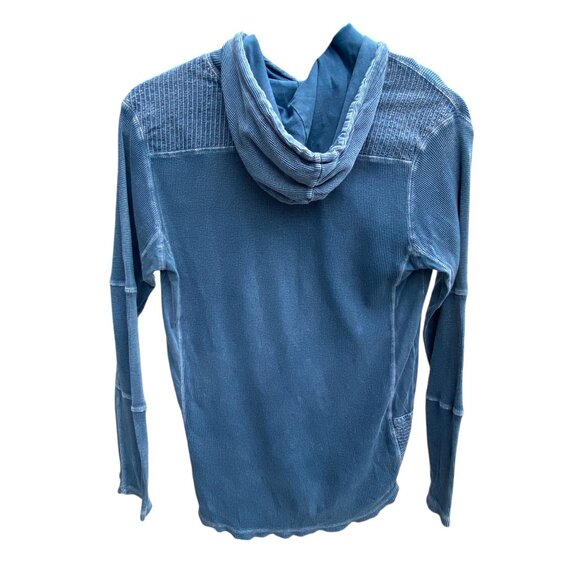 Buckle Black Pieced Thermal Knit Hoodie Streetwear Waffle Grunge Distressed-M - Picture 8 of 13